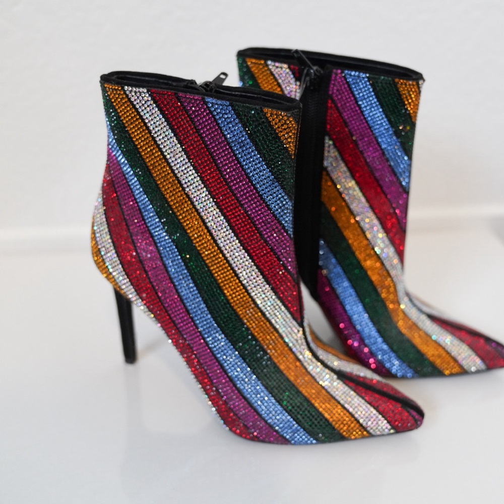INC International Concepts Women's Ingra Rainbow Bling Booties (5.5 M, 7 Women)